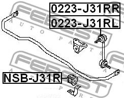 Тяга стабилизатора задняя правая FEBEST 0223J31RR