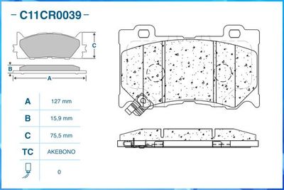 Колодки тормозные передние CWORKS C11CR0039