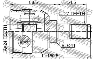 ШРУС внутренний левый FEBEST 2211SOULLH