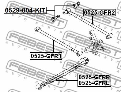 Тяга задняя поперечная передняя FEBEST 0525GFR1