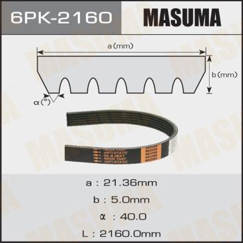 Ремень поликлиновой Masuma 6PK2160
