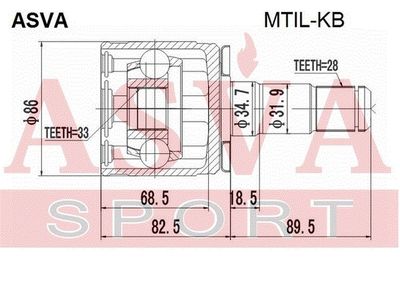 ШРУС внутренний левый ASVA MTILKB