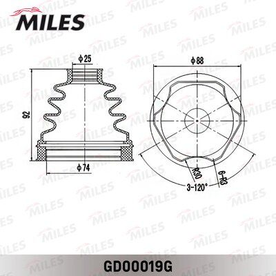 Пыльник привода комплект Miles GD00019G