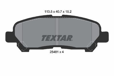 Колодки тормозные задние TEXTAR 2548101