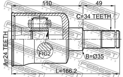 ШРУС внутренний левый FEBEST 2211CARLH
