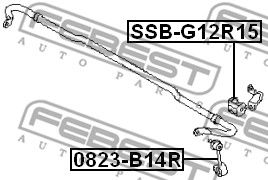 Втулка стабилизатора заднего FEBEST SSBG12R15