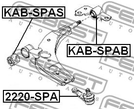 Сайлентблок переднего рычага задний без кронштейна FEBEST KABSPAB