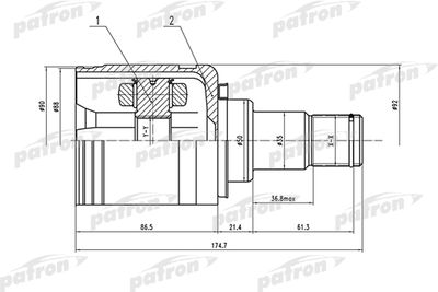 ШРУС внутренний левый PATRON PCV1570