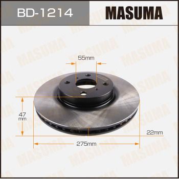 Диск тормозной Masuma BD1214