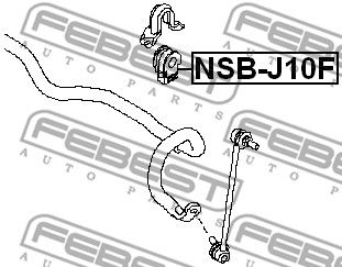 Втулка стабилизатора переднего FEBEST NSBJ10F