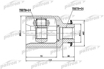 ШРУС внутренний правый PATRON PCV1809