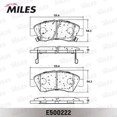 Колодки тормозные передние Miles E500222