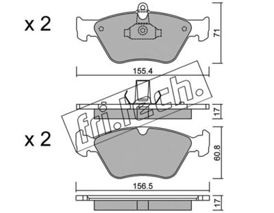 Комплект колодок для дискового тормоза TRUSTING 1300