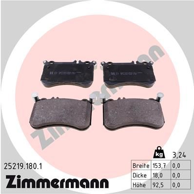 Колодки тормозные дисковые ZIMMERMANN 252191801