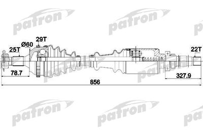 Полуось правая PATRON PDS0105