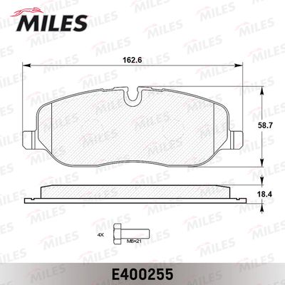 Колодки тормозные передние Miles E400255