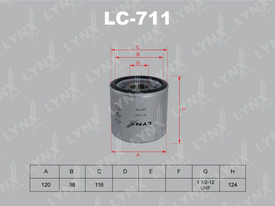 Фильтр масляный LYNXauto LC711