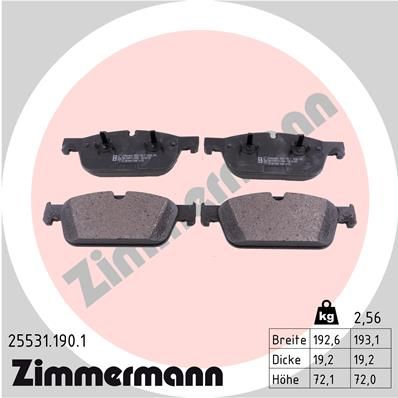 Колодки тормозные дисковые ZIMMERMANN 255311901