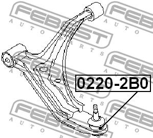 Опора шаровая переднего нижнего рычага FEBEST 02202B0