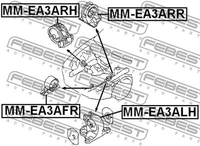 Подушка двигателя передняя FEBEST MMEA3AFR