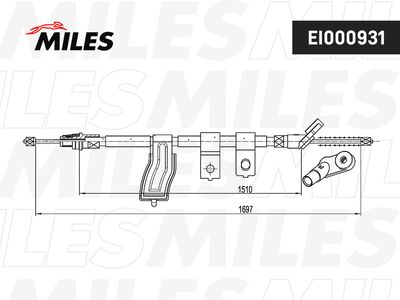 Трос стояночного тормоза правый Miles EI000931
