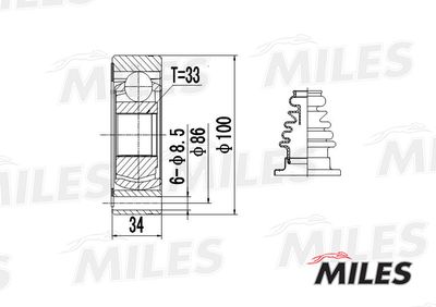 ШРУС внутренний Miles GA10009
