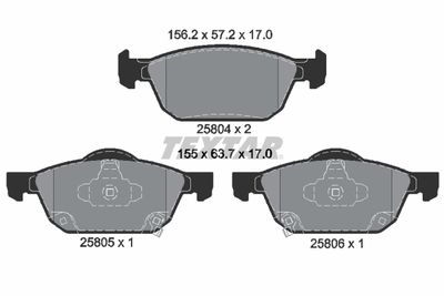 Колодки тормозные дисковые передние TEXTAR 2580401