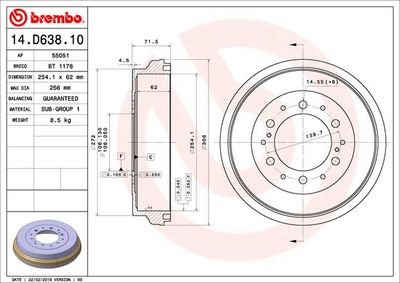 Диск тормозной BREMBO 14D63810