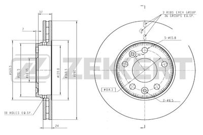 Диск тормозной передний Zekkert BS5001