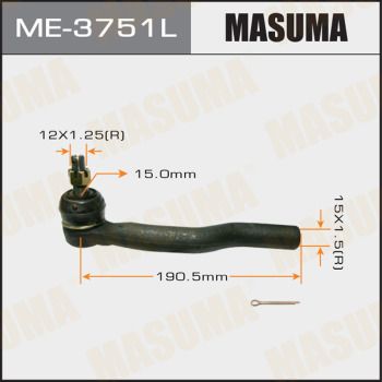 Наконечник рулевой левый Masuma ME3751L