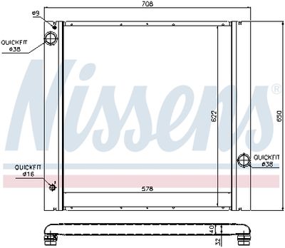 Радиатор системы охлаждения NISSENS 64314