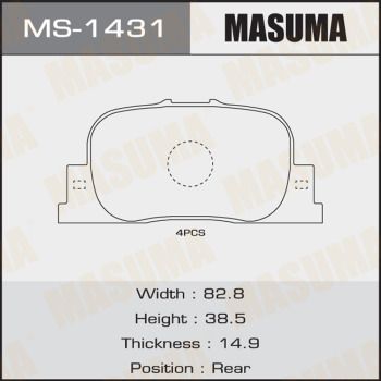 Колодки тормозные дисковые Masuma MS1431
