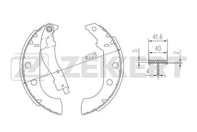 Колодки тормозные задние барабанные Zekkert BK4000