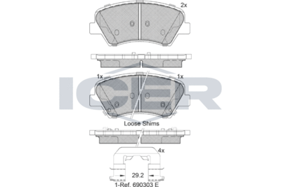Колодки тормозные дисковые ICER 182029