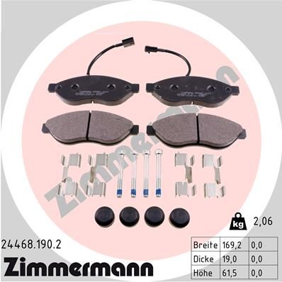 Колодки тормозные дисковые передние ZIMMERMANN 244681902