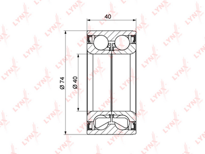 Подшипник ступицы колеса переднего LYNXauto WB1160