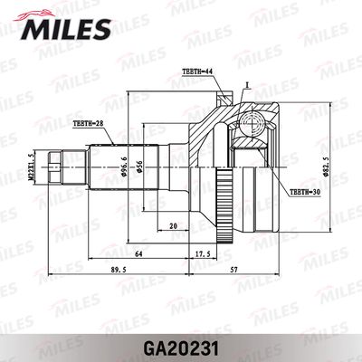 ШРУС наружный Miles GA20231