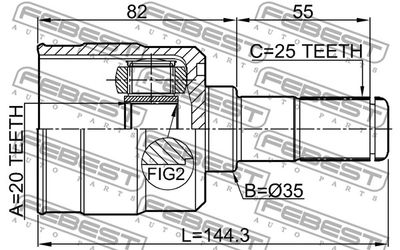 ШРУС внутренний FEBEST 1211IX35R