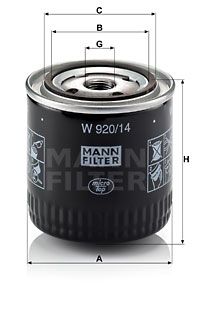 Фильтр масляный MANN-FILTER W92014