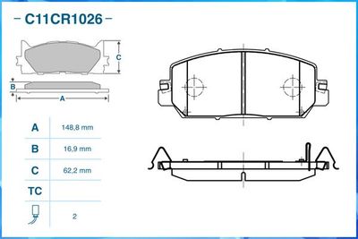 Колодки тормозные передние CWORKS C11CR1026