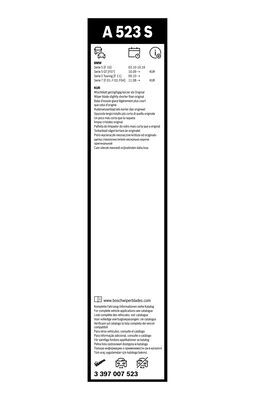 Комплект щеток стеклоочистителя BOSCH 3397007523