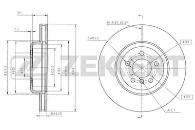 Диск тормозной передний Zekkert BS6160