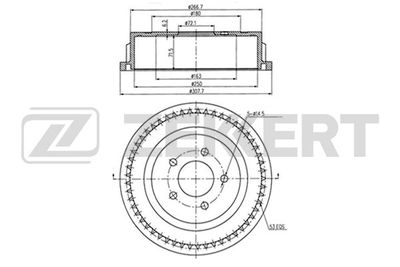 Барабан тормозной задний Zekkert BS5484