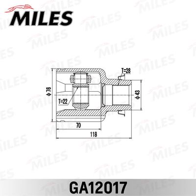 ШРУС внутренний правый Miles GA12017