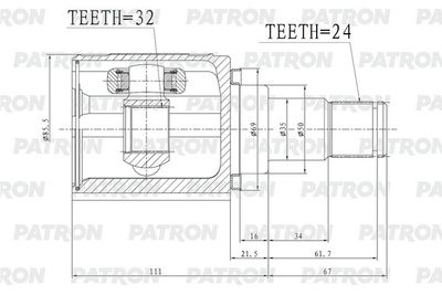 ШРУС внутренний PATRON PCV2172