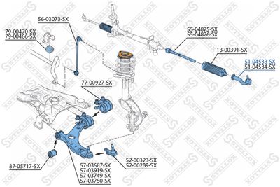 Наконечник рулевой левый STELLOX 5104533SX