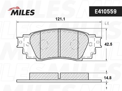 Колодки тормозные задние Miles E410559