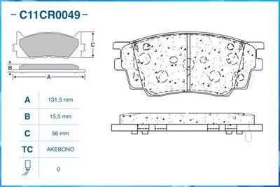 Колодки тормозные передние CWORKS C11CR0049