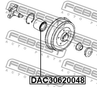 Подшипник ступицы задней FEBEST DAC30620048