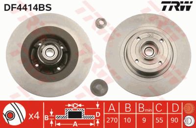 Диск тормозной TRW DF4414BS